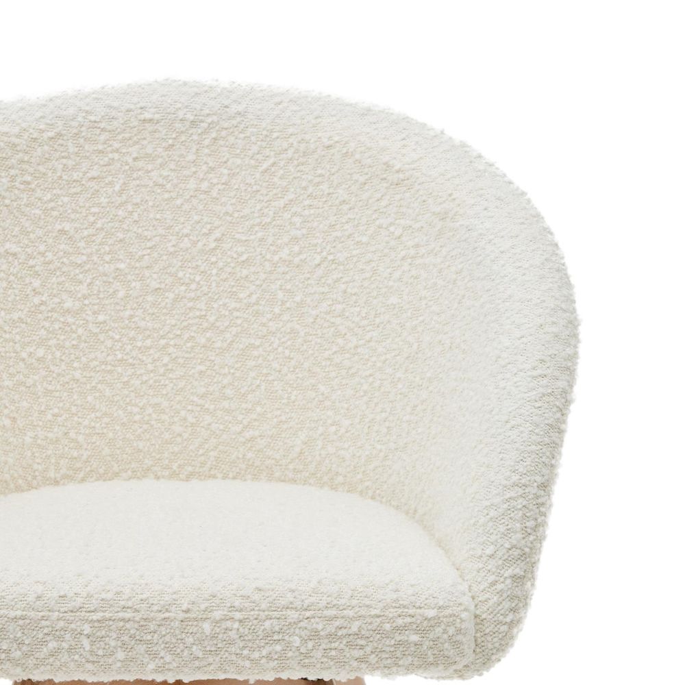 Draaibare stoel MARVIN - Grijs boucle/poten natuur KAV C0100112TB05