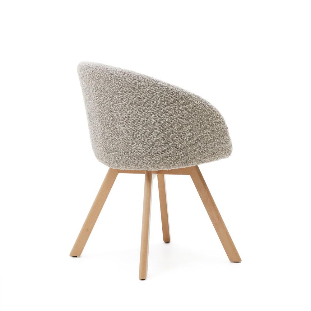 Draaibare stoel MARVIN - Grijs boucle/poten natuur KAV C0100112TB14