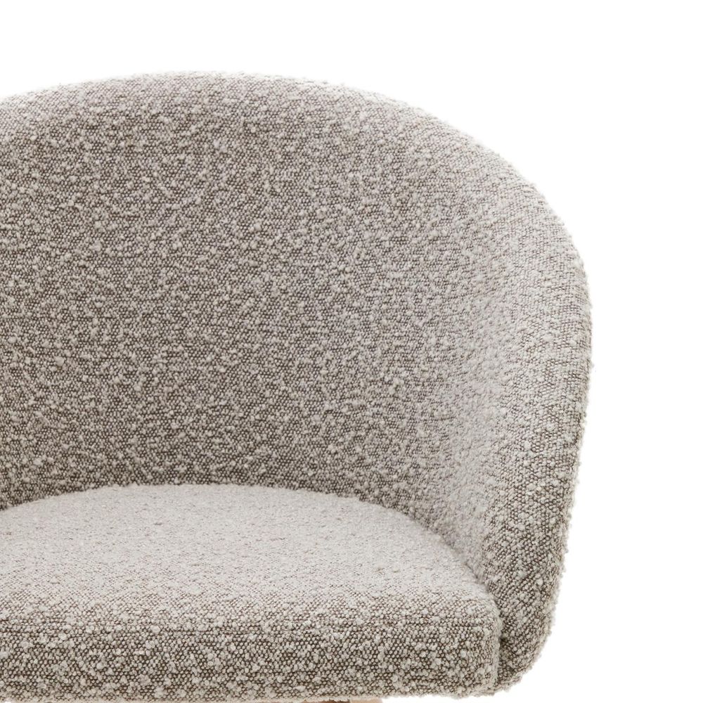 Draaibare stoel MARVIN - Grijs boucle/poten natuur KAV C0100112TB14