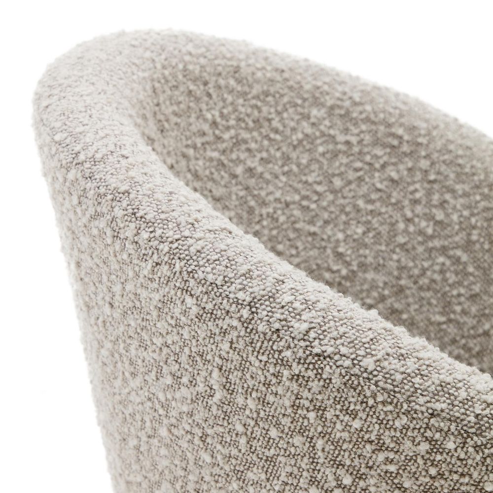 Draaibare stoel MARVIN - Grijs boucle/poten natuur KAV C0100112TB14