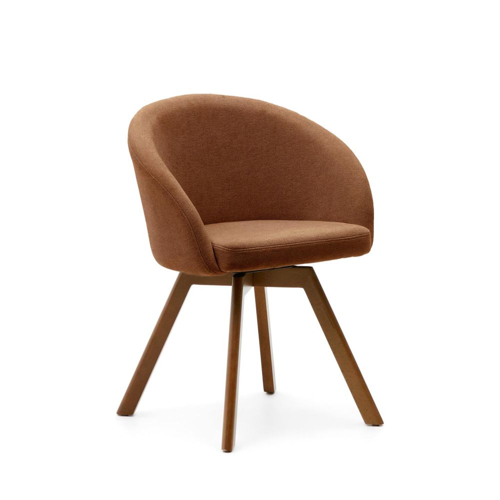 Draaibare stoel MARVIN - Bruin chenille/poten waln KAV C0100114KY81