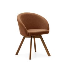 Draaibare stoel MARVIN - Bruin chenille/poten waln KAV C0100114KY81