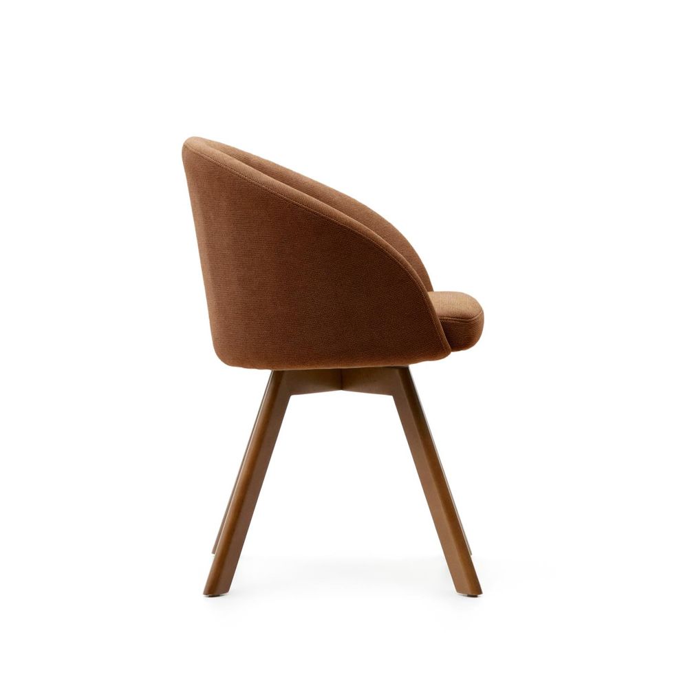 Draaibare stoel MARVIN - Bruin chenille/poten waln KAV C0100114KY81
