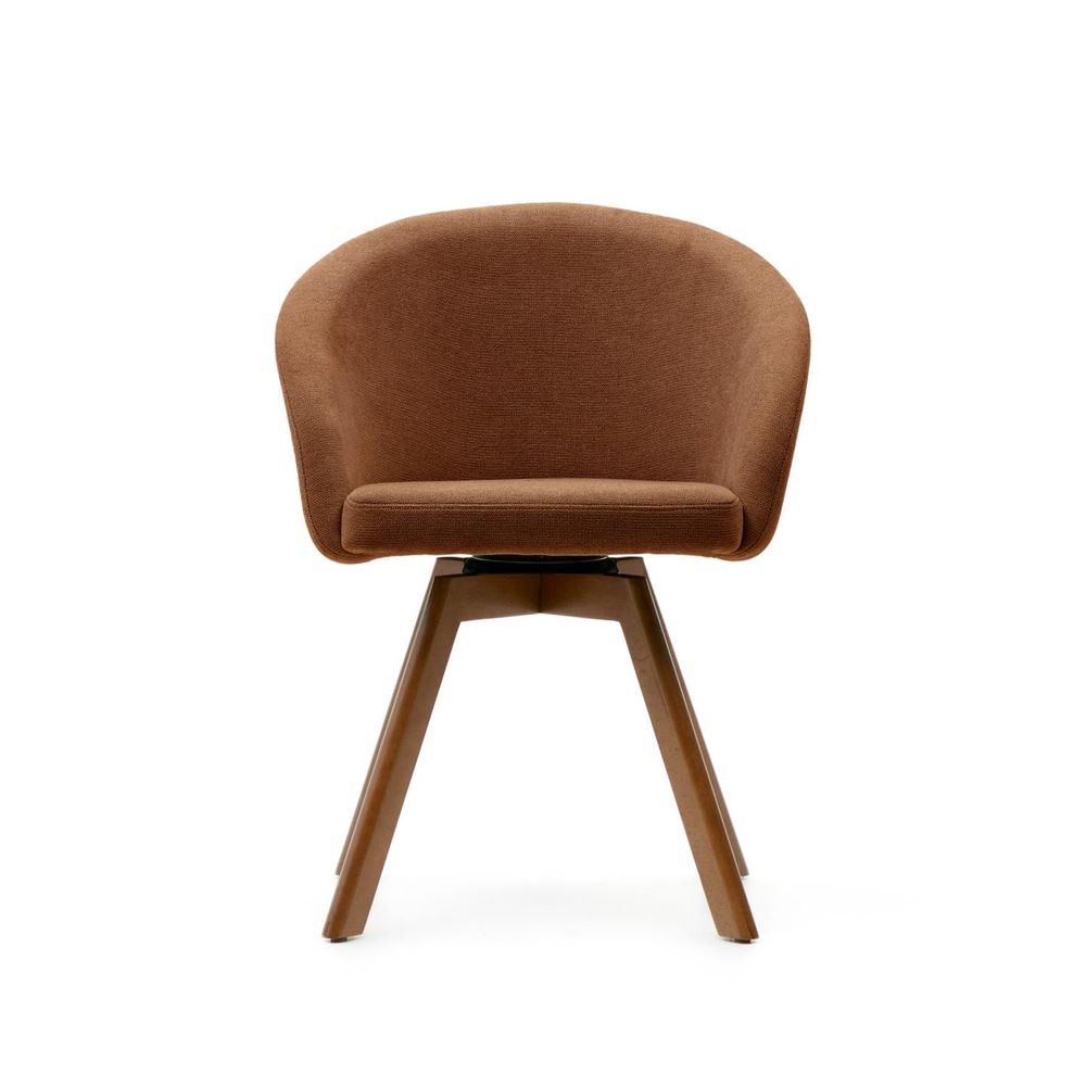 Draaibare stoel MARVIN - Bruin chenille/poten waln KAV C0100114KY81