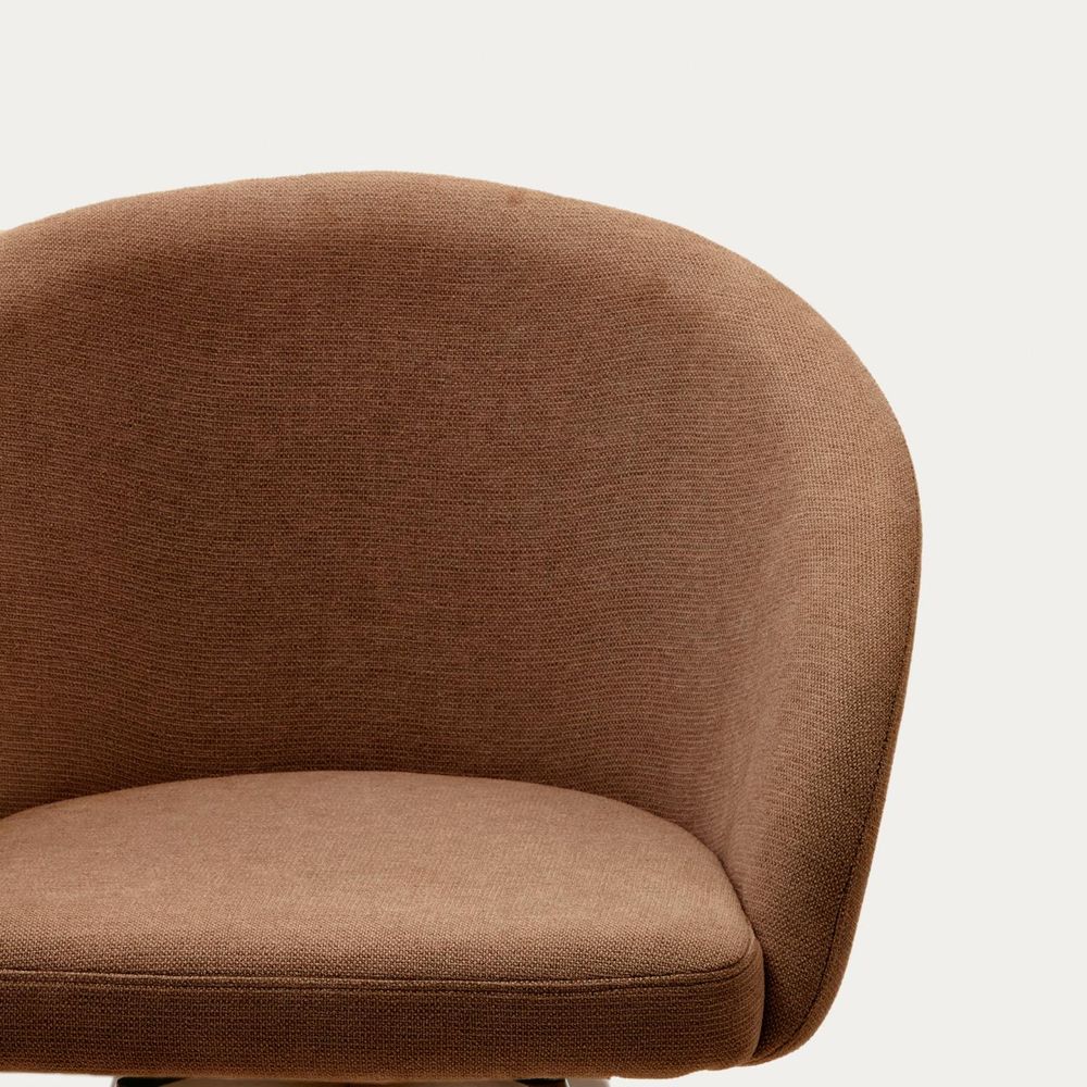 Draaibare stoel MARVIN - Bruin chenille/poten waln KAV C0100114KY81