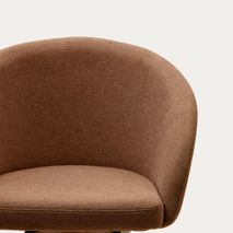 Draaibare stoel MARVIN - Bruin chenille/poten waln KAV C0100114KY81