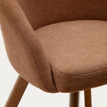 Draaibare stoel MARVIN - Bruin chenille/poten waln KAV C0100114KY81