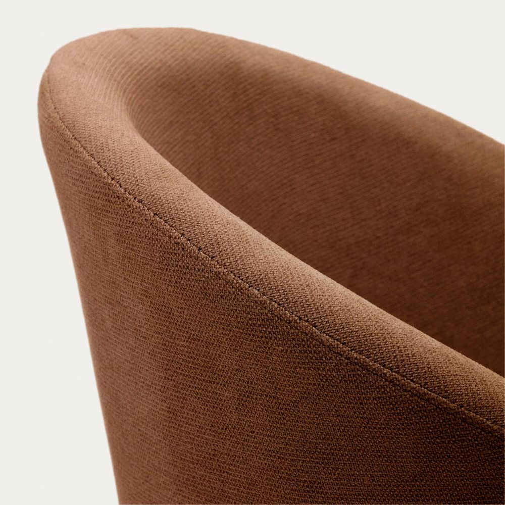 Draaibare stoel MARVIN - Groen chenille/poten waln KAV C0100114KY20