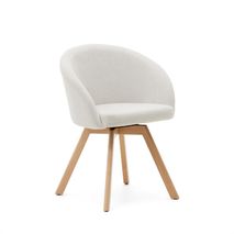 Draaibare stoel MARVIN - Beige chenille/poten natu KAV C0100112KY12