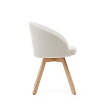 Draaibare stoel MARVIN - Beige chenille/poten natu KAV C0100112KY12