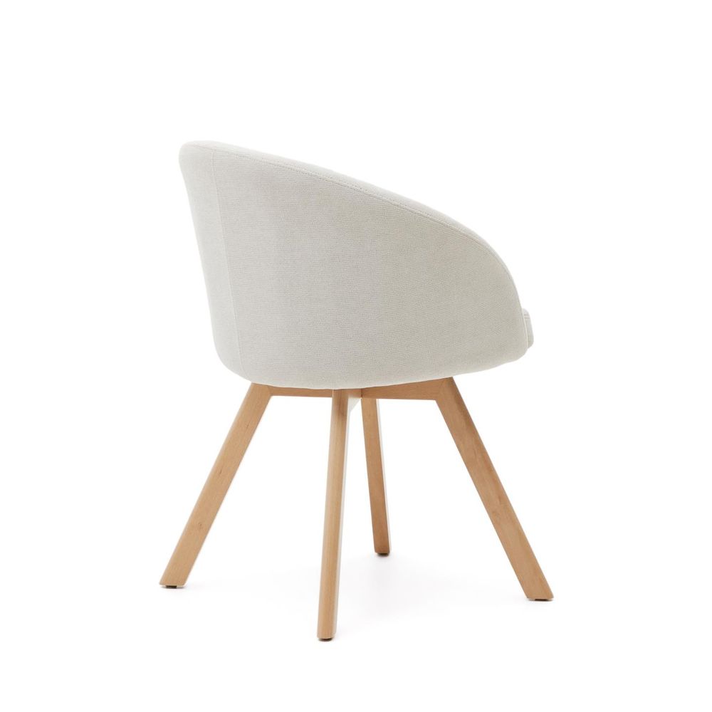 Draaibare stoel MARVIN - Beige chenille/poten natu KAV C0100112KY12