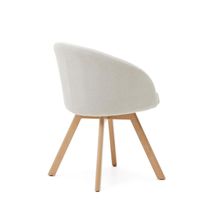 Draaibare stoel MARVIN - Beige chenille/poten natu KAV C0100112KY12