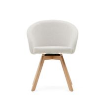 Draaibare stoel MARVIN - Beige chenille/poten natu KAV C0100112KY12