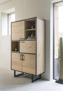 Eetkamer BELO - Naturel eiken/Zwart metaal C-XOO-BE-EK-BN