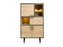 Eetkamer BELO - Naturel eiken/Zwart metaal C-XOO-BE-EK-BN