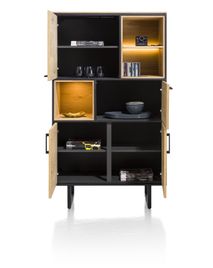 Eetkamer BELO - Naturel eiken/Zwart metaal C-XOO-BE-EK-BN