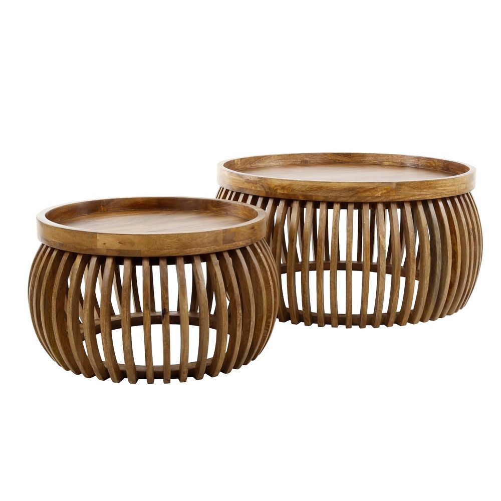 Set van 2 salontafels TWEAK CURVE - Mangohout ZLS 2399-16ZA