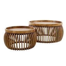Set van 2 salontafels TWEAK CURVE - Mangohout ZLS 2399-16ZA