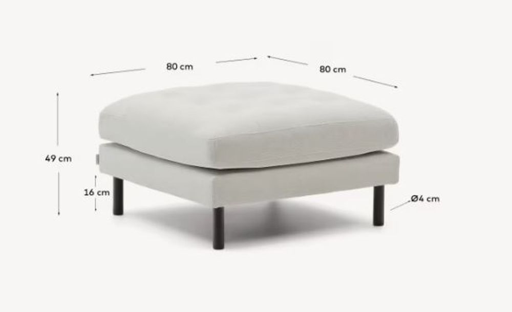 Voetbank DEBRA - Wit/Naturel KAV S578TB12