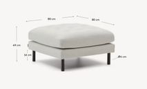 Voetbank DEBRA - Wit/Naturel KAV S578TB12