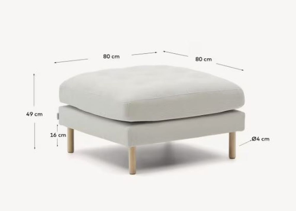 Voetbank DEBRA - Wit/Naturel KAV S84480TB12