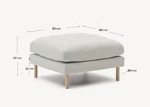 Voetbank DEBRA - Wit/Naturel KAV S84480TB12