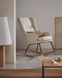 Schommelstoel MAUSTIN - Beige chenille KAV S0900016JJ11
