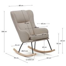 Schommelstoel MAUSTIN - Beige chenille KAV S0900016JJ11