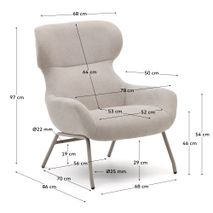 Fauteuil BELINA - Lichtbruin KAV S0900040BF12