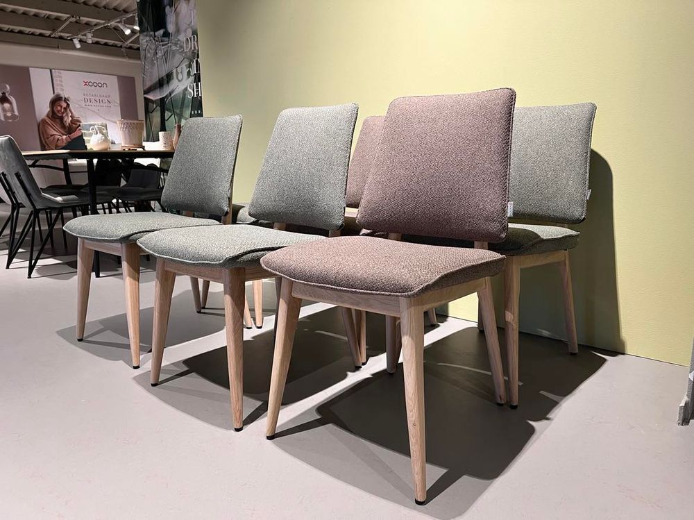 Set 6 eetkamerstoelen FLAIR - Olijf/Lichtbruin C-XOO-48545-0
