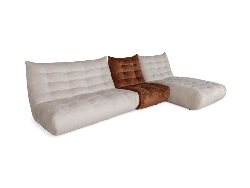 3-zit met longchair en 1-zit SCALO - Terracotta/Wi C-HIM-43-3LB-BC