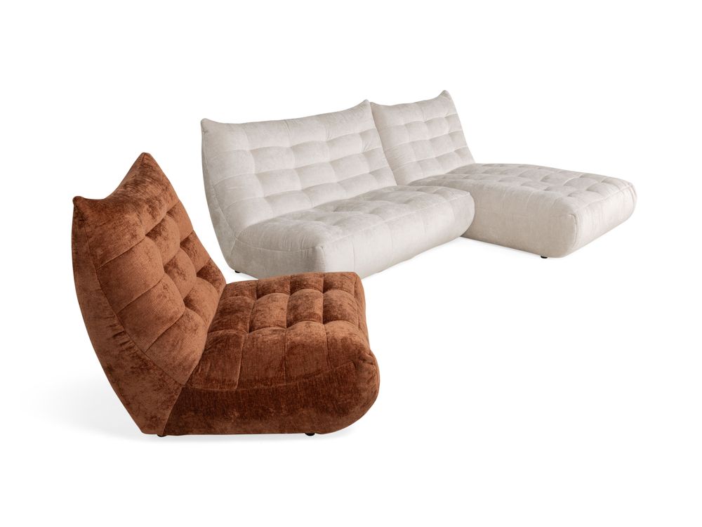 3-zit met longchair en 1-zit SCALO - Terracotta/Wi C-HIM-43-3LB-BC