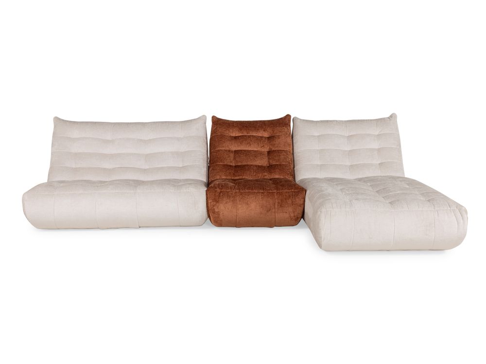 3-zit met longchair en 1-zit SCALO - Terracotta/Wi C-HIM-43-3LB-BC