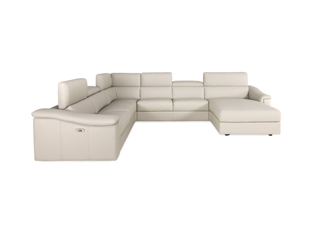 Hoeksalon  KALIPSO - Beige leder C-CAL-157-001