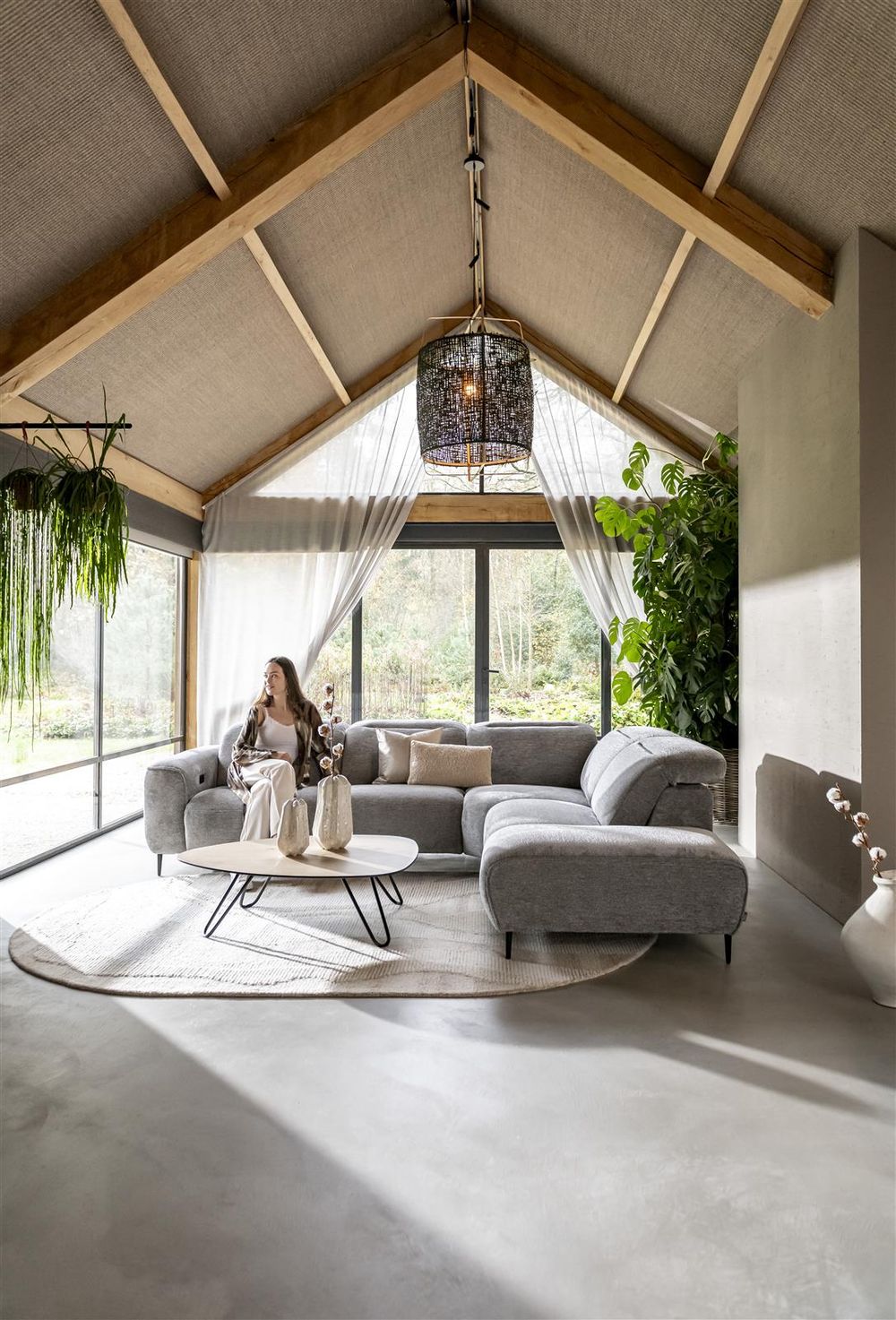 Hoeksalon met elektr. relax NAZARE - Grijs C-XOO-NZR-HKS1