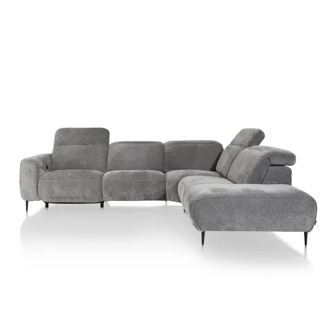 Hoeksalon met elektr. relax NAZARE - Grijs