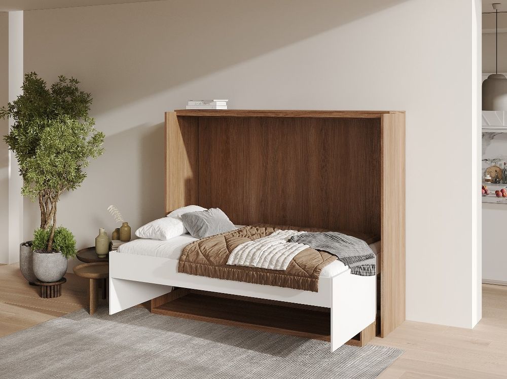 Bureau opklapbed SMART OFFICIO - Wit/eik BNE SM OFB9
