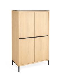 Wandkast LIMA - White Wash Oak / Zwart keramiek MED-26-000005