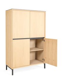 Wandkast LIMA - White Wash Oak / Zwart keramiek MED-26-000005