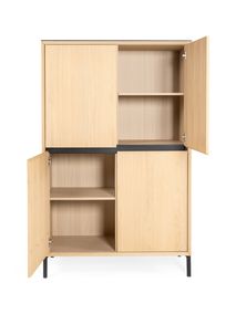 Wandkast LIMA - White Wash Oak / Zwart keramiek MED-26-000005