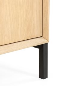 Wandkast LIMA - White Wash Oak / Zwart keramiek MED-26-000005