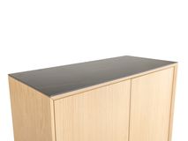 Wandkast LIMA - White Wash Oak / Zwart keramiek MED-26-000005
