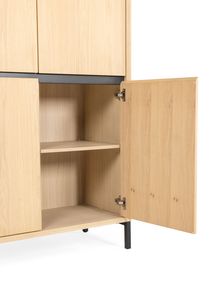 Wandkast LIMA - White Wash Oak / Zwart keramiek MED-26-000005