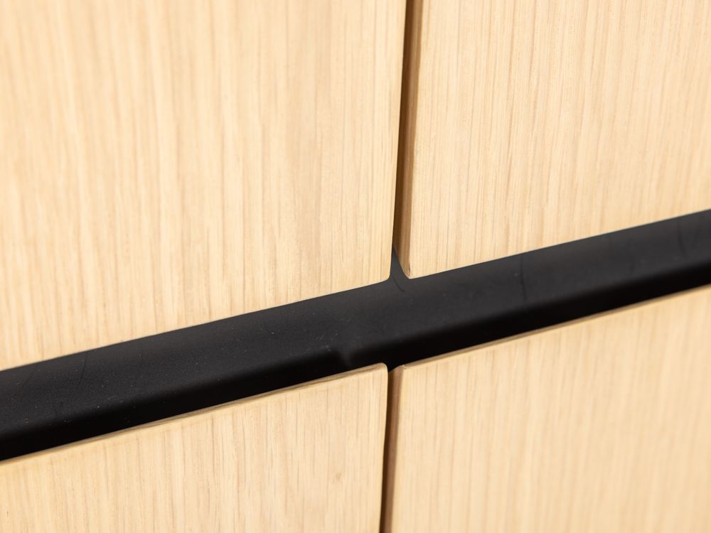 Wandkast LIMA - White Wash Oak / Zwart keramiek MED-26-000005