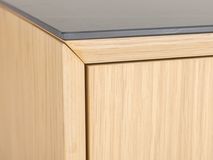 Wandkast LIMA - White Wash Oak / Zwart keramiek MED-26-000005