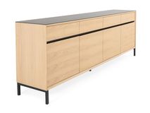 Dressoir LIMA - White Wash Oak / Zwart keramiek MED-26-000004