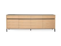 Dressoir LIMA - White Wash Oak / Zwart keramiek MED-26-000004