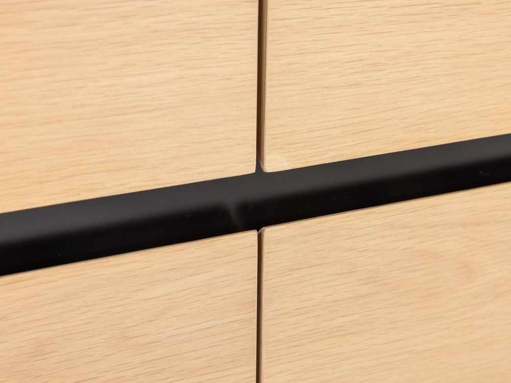 Dressoir LIMA - White Wash Oak / Zwart keramiek MED-26-000004