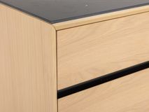 Dressoir LIMA - White Wash Oak / Zwart keramiek MED-26-000004