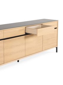 Dressoir LIMA - White Wash Oak / Zwart keramiek MED-26-000004
